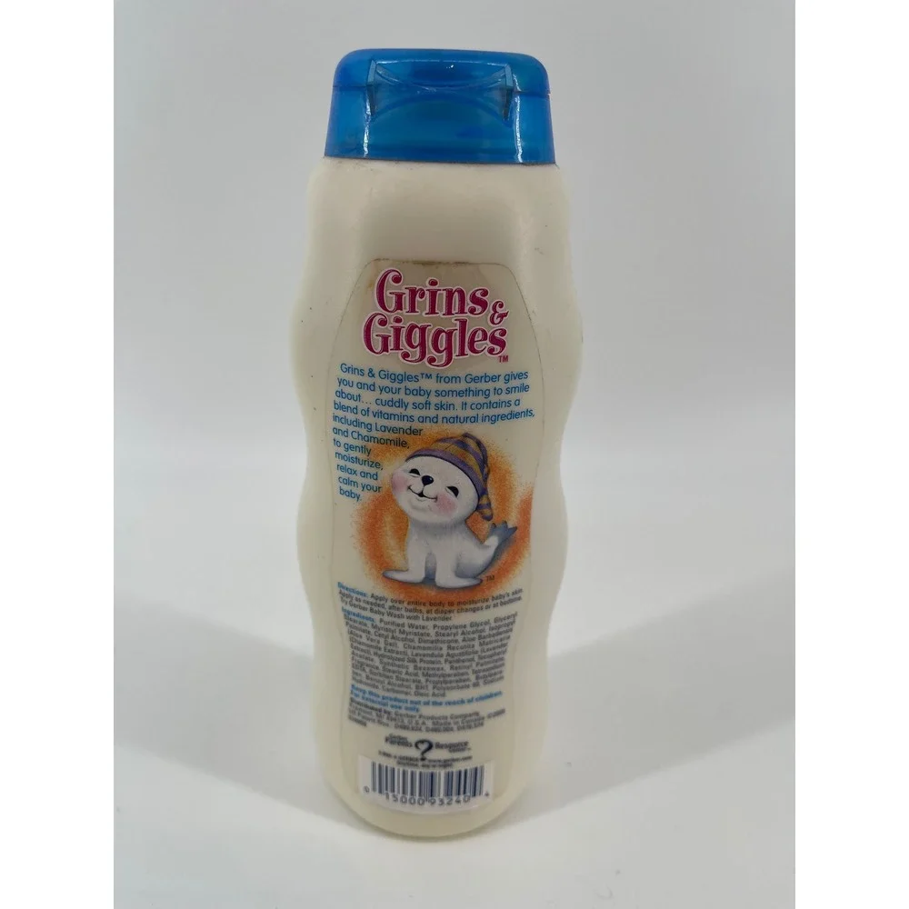 Rare Discontinued Gerber Grins & Giggles Baby Lotion 15oz Lavender New Old Stock